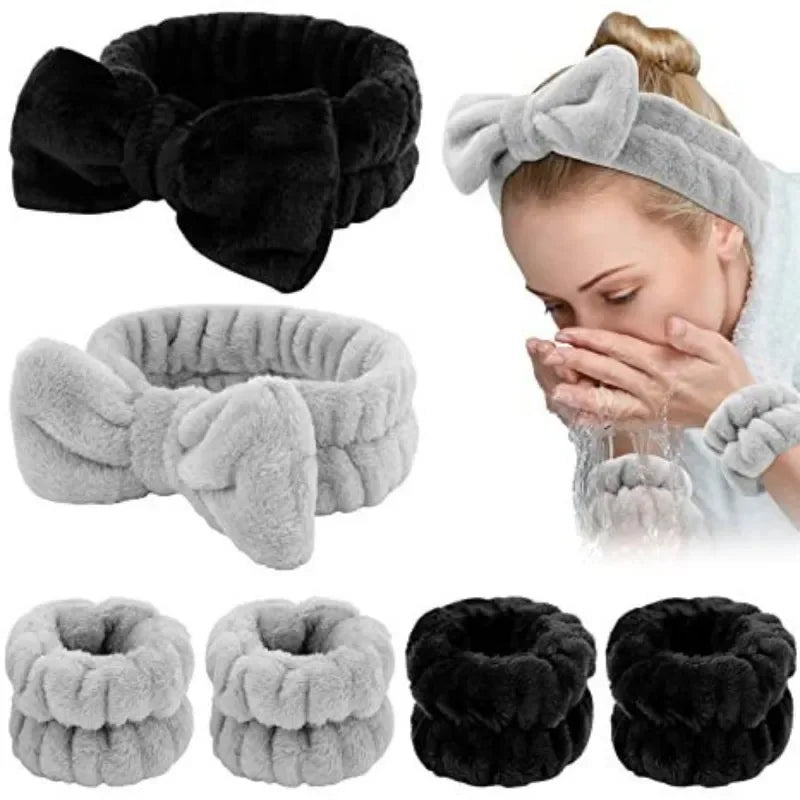 3PC Wristband and Headband Set with Bow