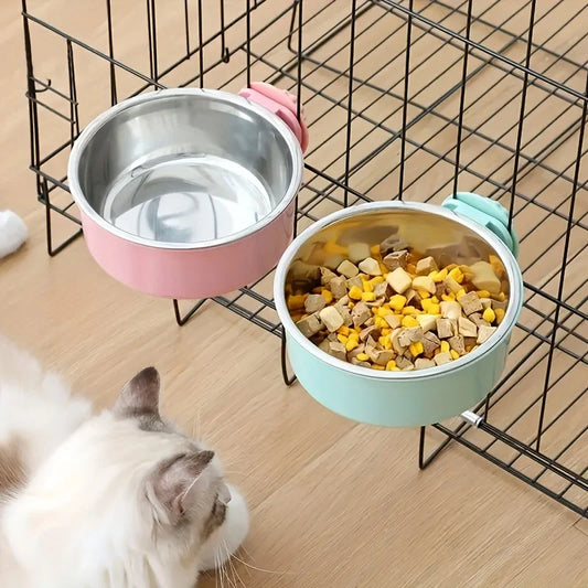 Anti-overturning Fixed Hanging Dog Bowl for Dog Cat Cage